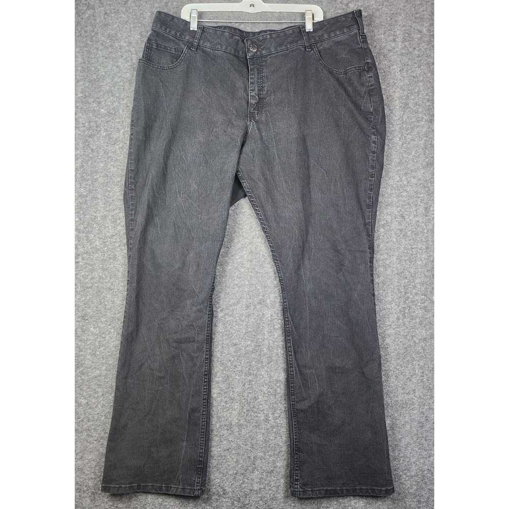 Riders by Lee Bootcut Jeans Mens 22W L Black Midrise Rhinestone Pocket 15747AO